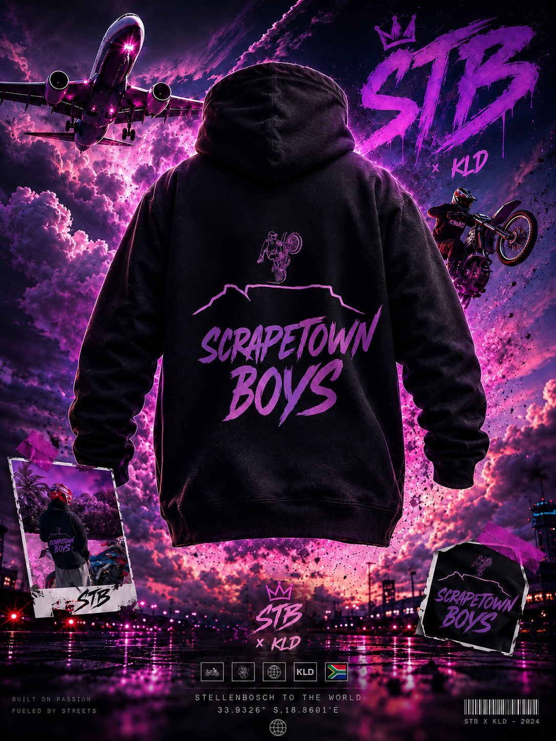 STB X KLD Black Hoodie - purple Edition